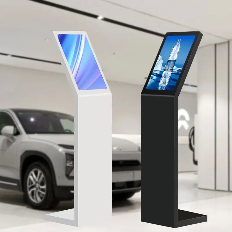 18.5 21,5 Inch Self Service Digital Interactive Information Kiosk Tipe L Vertikal Layar Sentuh Kiosk Putih