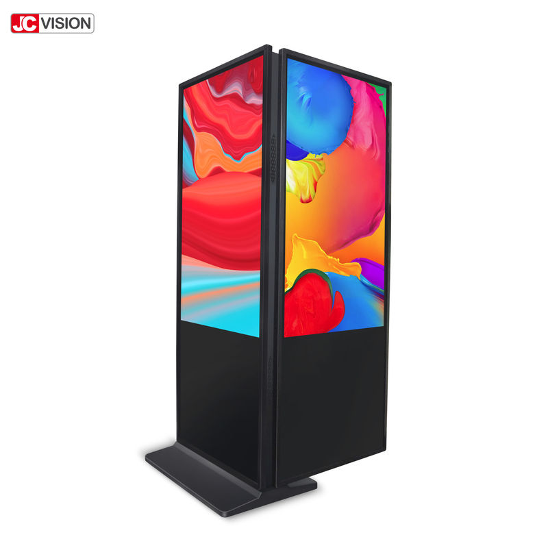 50000 Jam Indoor Digital Signage Displays, Double Sided Digital Signage Kiosk 32" 43"