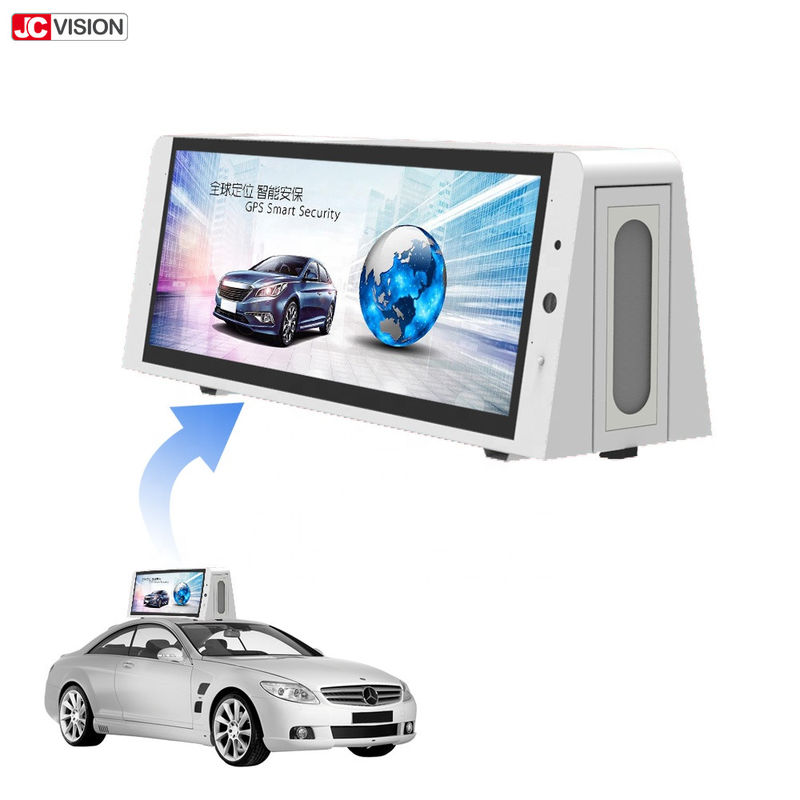 Tampilan Digital Signage Luar Ruangan Tiga Sisi P5 LCD 22 Inci Tampilan Digital Atas Taksi
