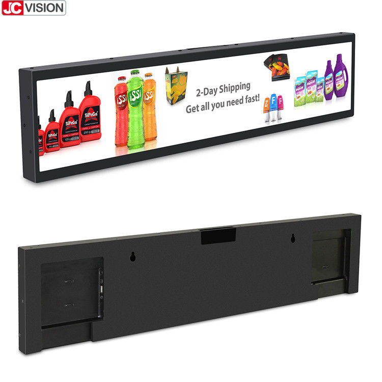 Batang Peregangan yang Dipasang di Dinding 24 Inci Panel LCD yang Direntangkan Dalam Ruangan 1920*360 IPS