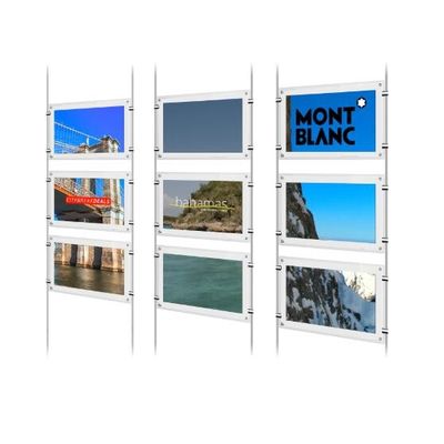 Tampilan Poster LCD Akrilik A4 Jcvision Rod Hook LGP Ketebalan 8mm
